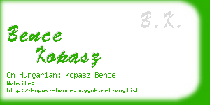 bence kopasz business card